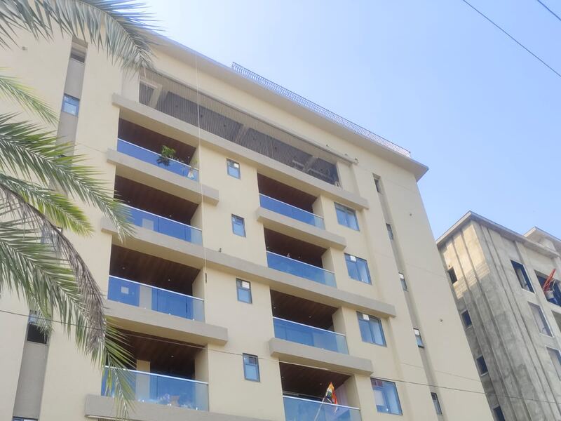 A completed residential block in use