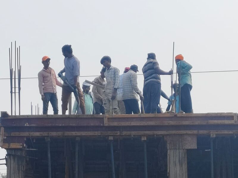 Site crew casting a floor slab