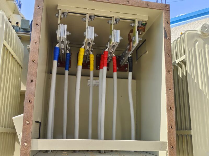 HV and LV terminations made off inside a transformer chamber